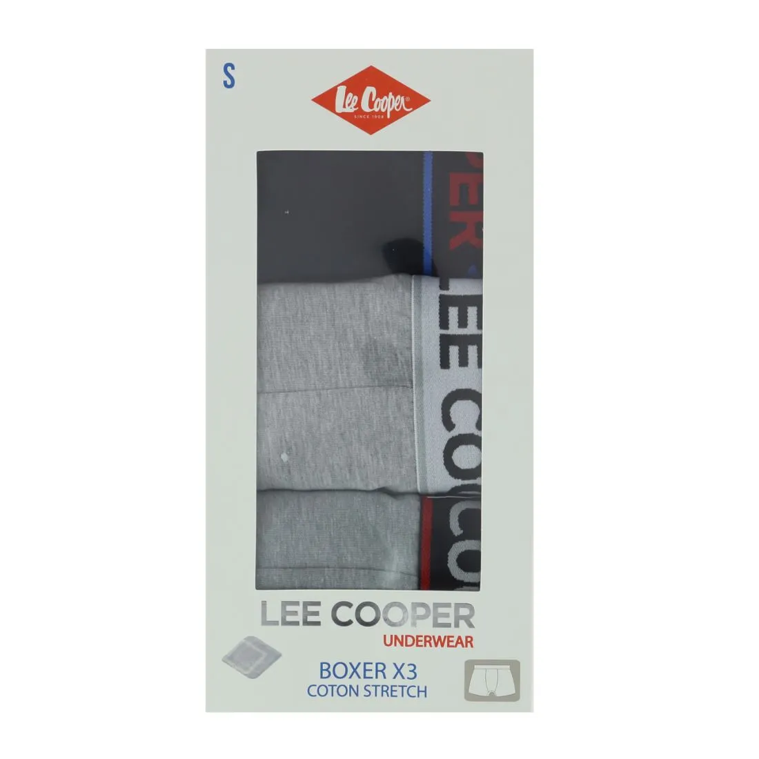 3 Boxers Lee Cooper, Nathan, Noir gris et gris cendre
