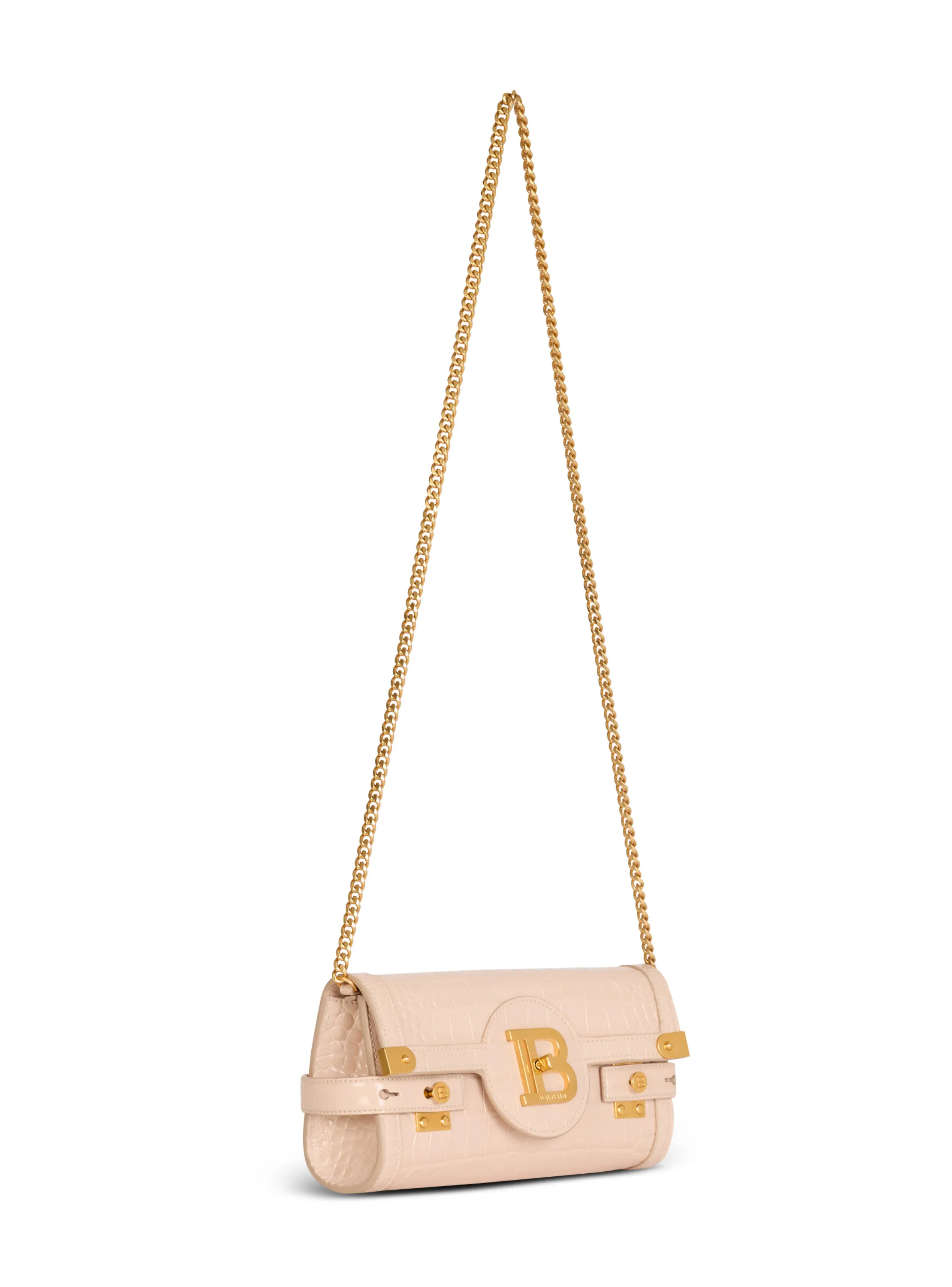 B-BUZZ POUCH 23 EN CUIR DE VEAU EMBOSSé CROCODILE - BALMAIN pour FEMME | Printemps