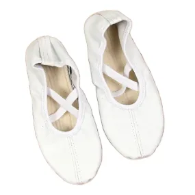 Ballerines en cuir sur élastiques, Nazo blanc blanche