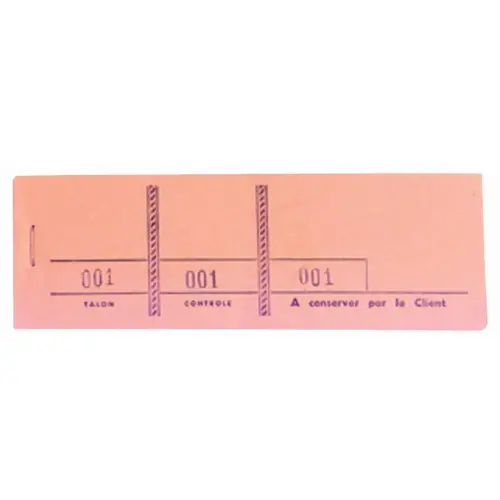 Bloc passe-partout 100 feuillets numérotés de 3 volets - Format 4,8x15 cm - Rose - EXACOMPTA