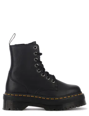 Botte combat  Dr. Martens plateforme Jadon III Pisa pour femme en cuir noir