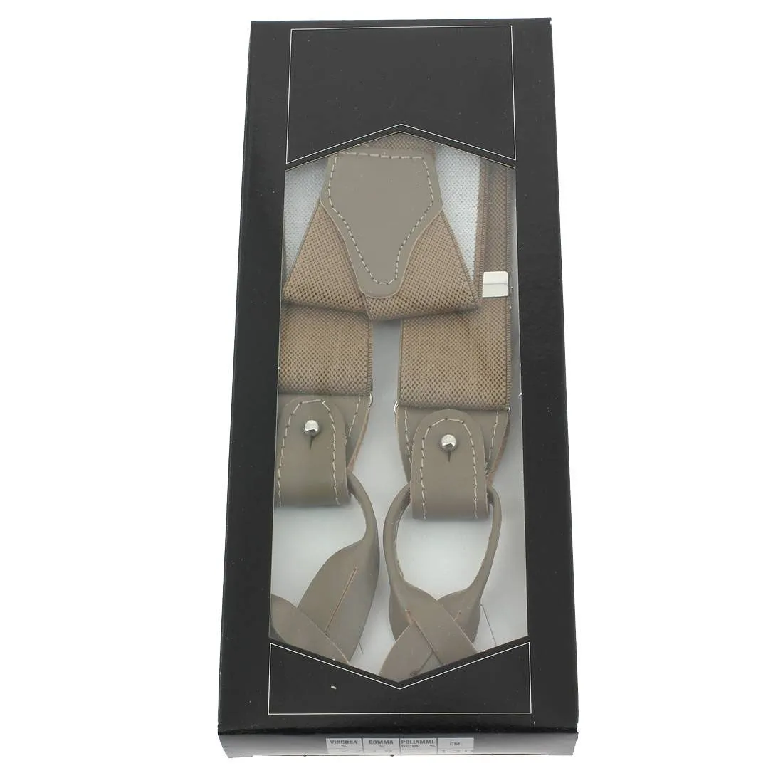Bretelle 3 attaches Hercule, taupe. Cuir Taupe