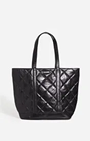 Cabas M en Cuir Matelass\u00e9 Port\u00e9 Main