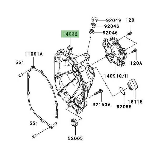 Carter d'embrayage Kawasaki Z1000 (2007-2009) | Moto Shop 35