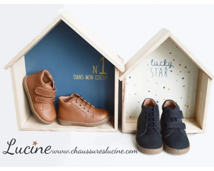 Chaussures garçon souples SCRATCH Achille - cuir CAMEL