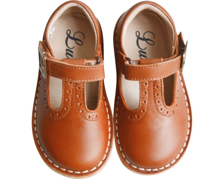 Chaussures Salomé SOUPLES à SCRATCH Anaël - cuir CAMEL