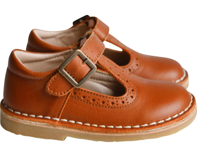 Chaussures Salomé SOUPLES à SCRATCH Anaël - cuir CAMEL