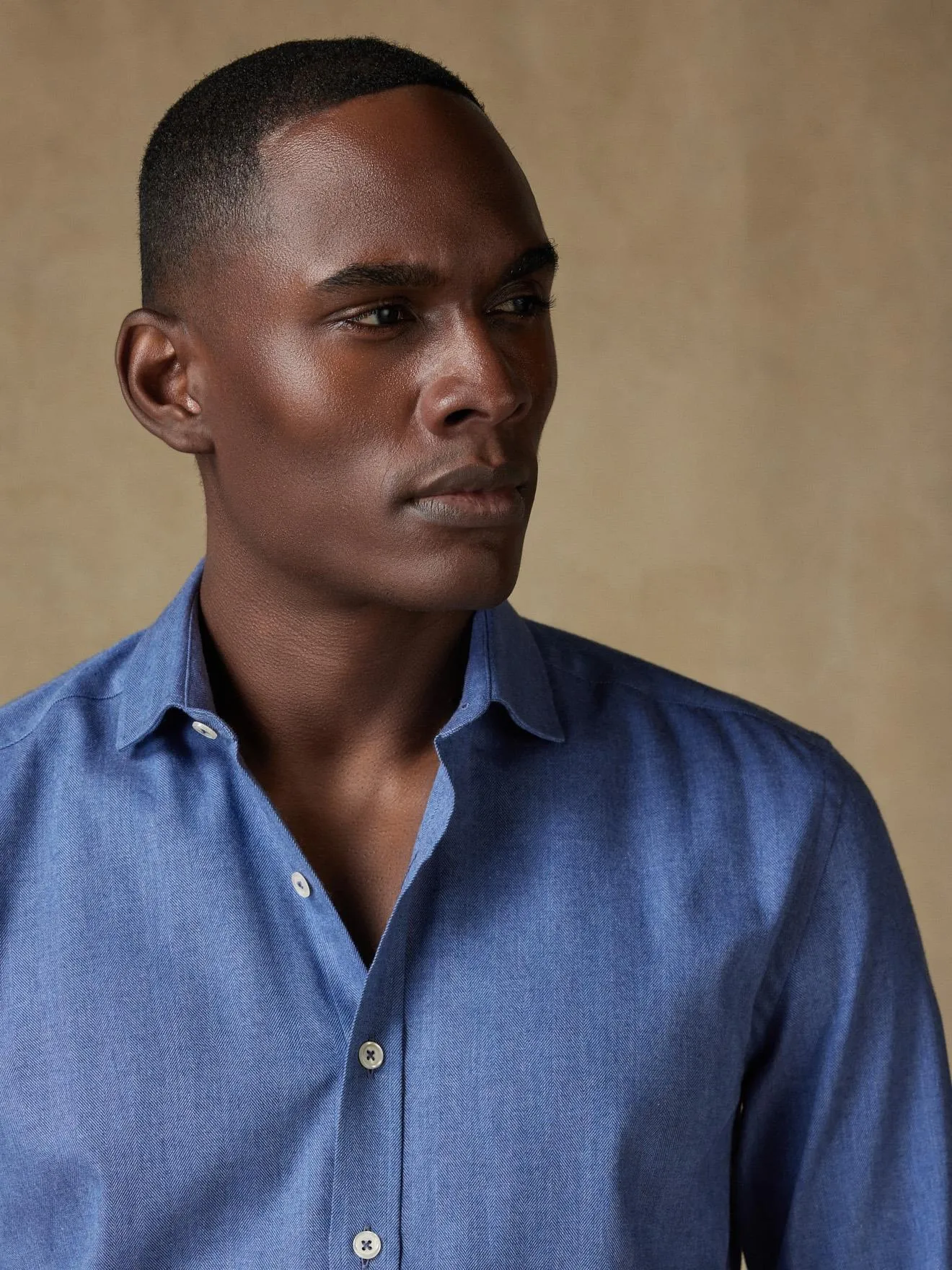  Chemise cintrée Hall en flanelle bleue - Grande Longueur de Manches