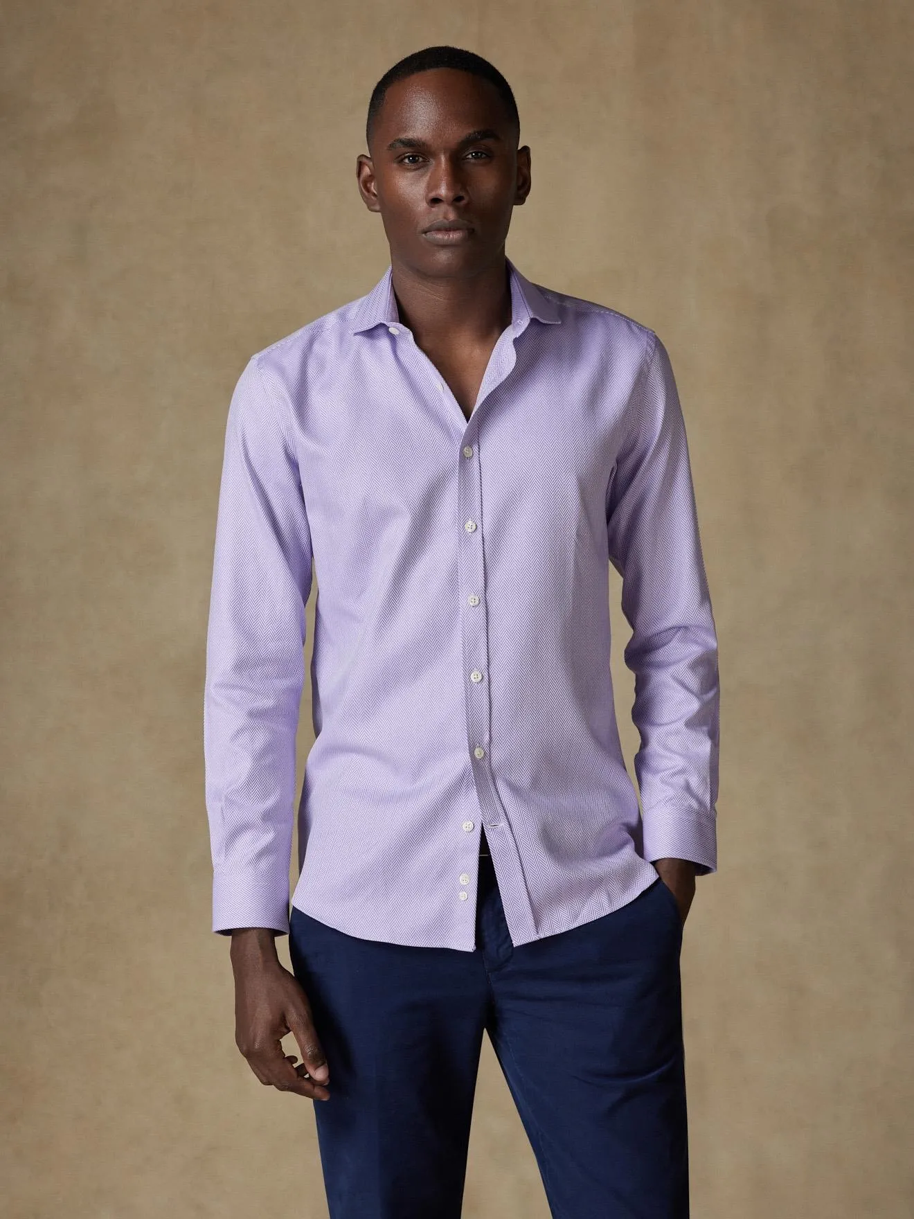 Chemise en Chevron parme