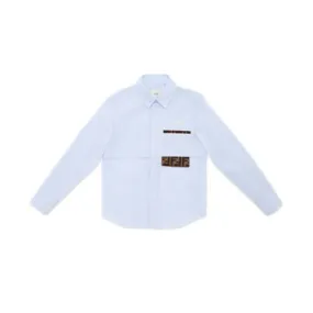 Chemise enfant - Chemise enfant en popeline multicolore | Fendi