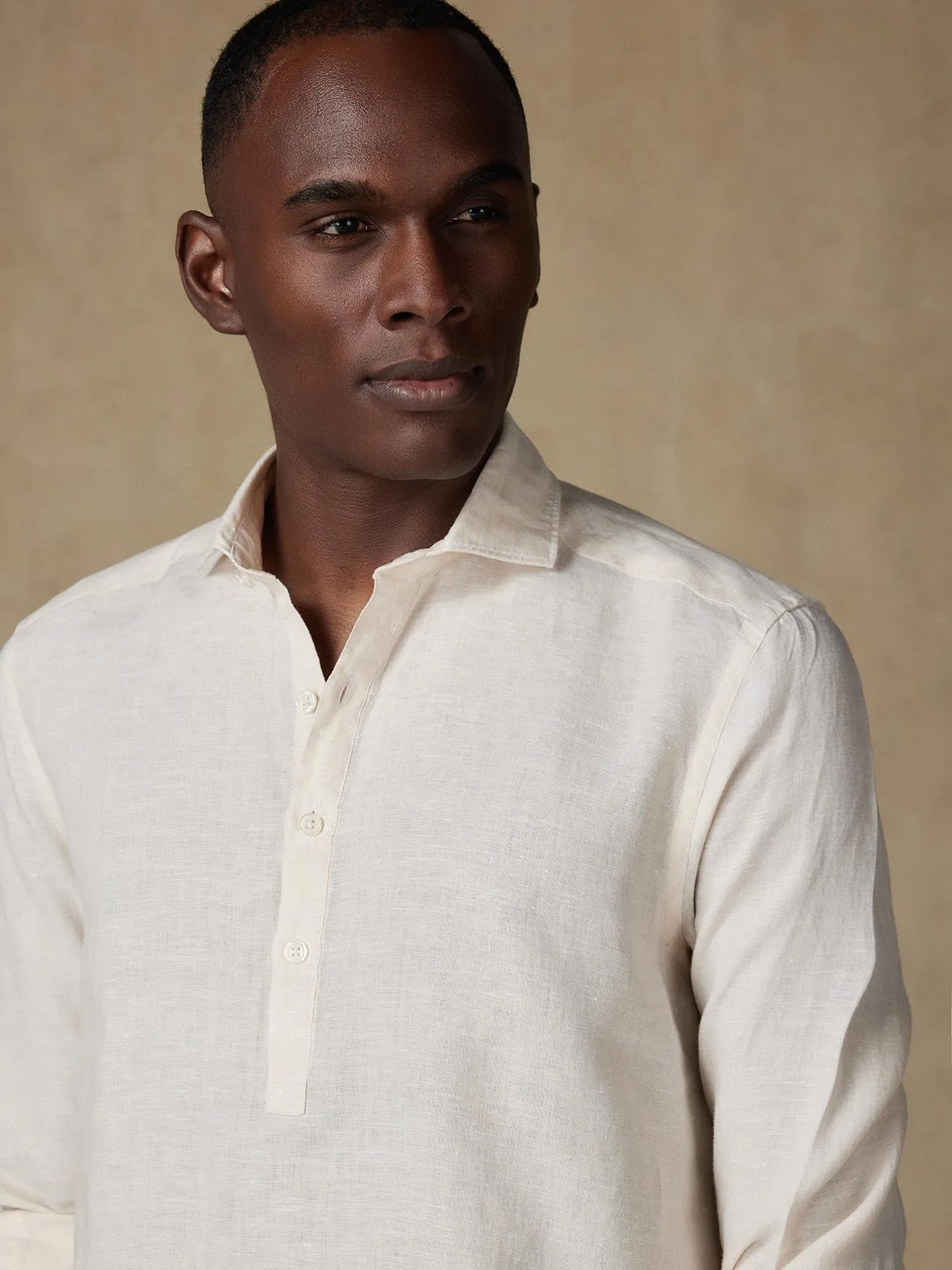 Chemise popover Olaf en lin sable