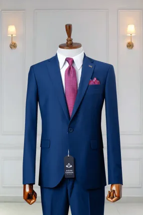 Costume 2 Pieces bleu royal un bouton