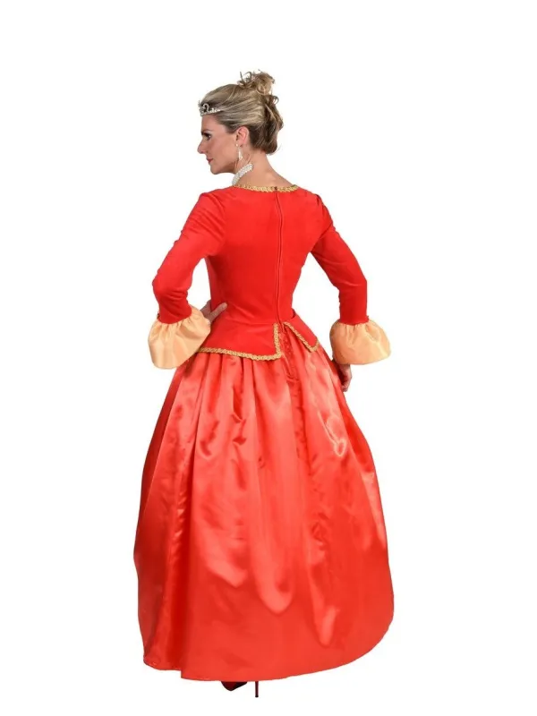 Costume renaissance de marquise rouge et doré