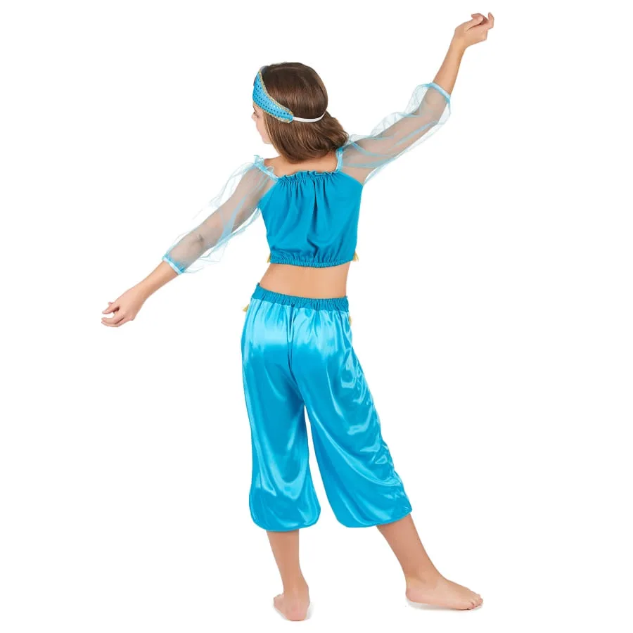 Ensemble bleu de danseuse orientale pour enfant