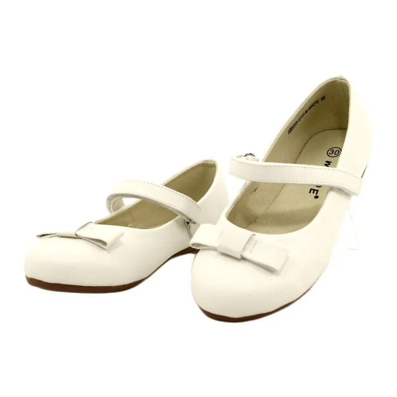 EVE Ballerines Avec Noeud Velcro MISSE Blanc blanche