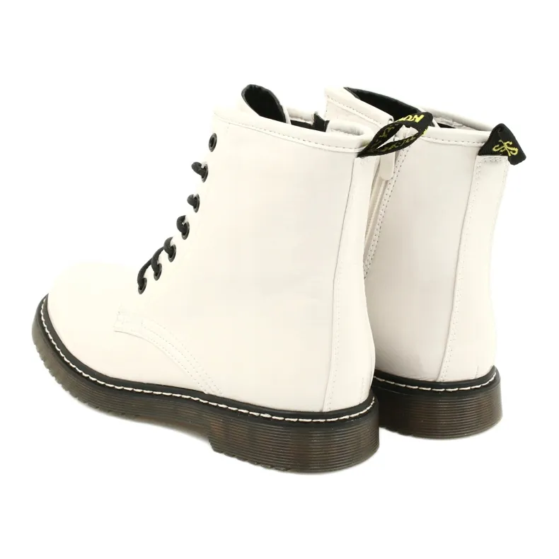 Evento Bottines Laquées Blanches 20BT35-3001 Blanc le noir