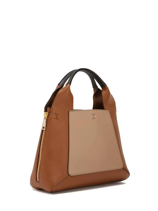Furla Gilda Cabas Roma Et Veau St Eracle Grège+Cognac H+Noir - Achetez À Prix Outlet!