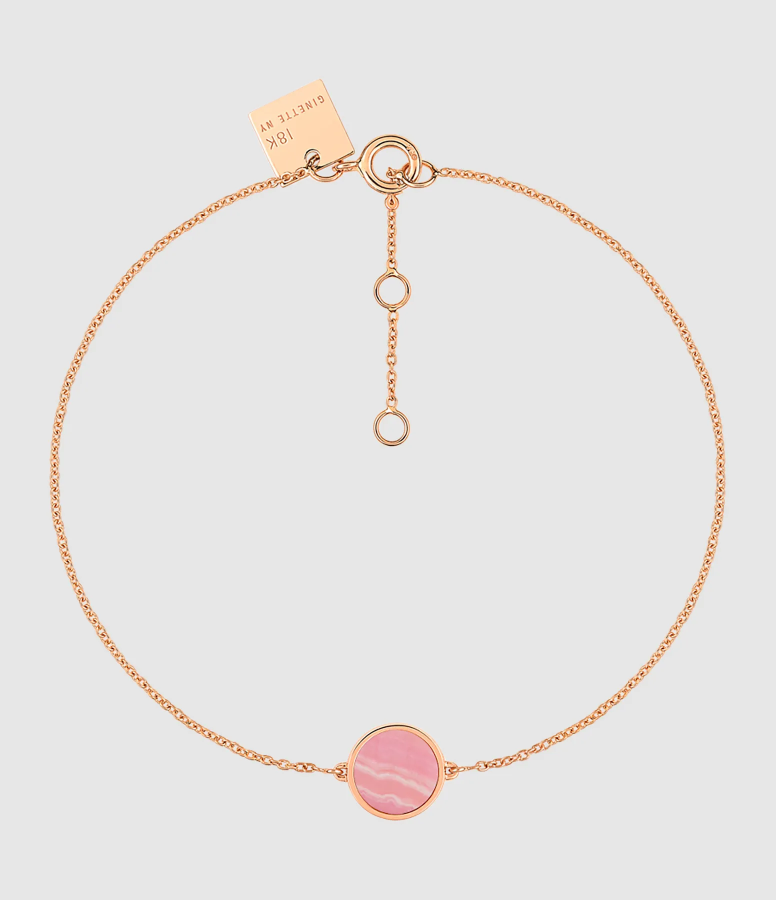 GINETTE NY Partager  Bracelet Ever Mini Disc Rhodocrosite Or Rose  
