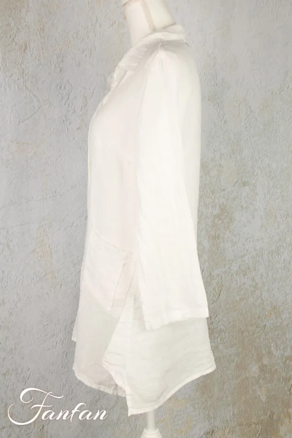 Grizas Chemise en lin 52462-L21 blanc