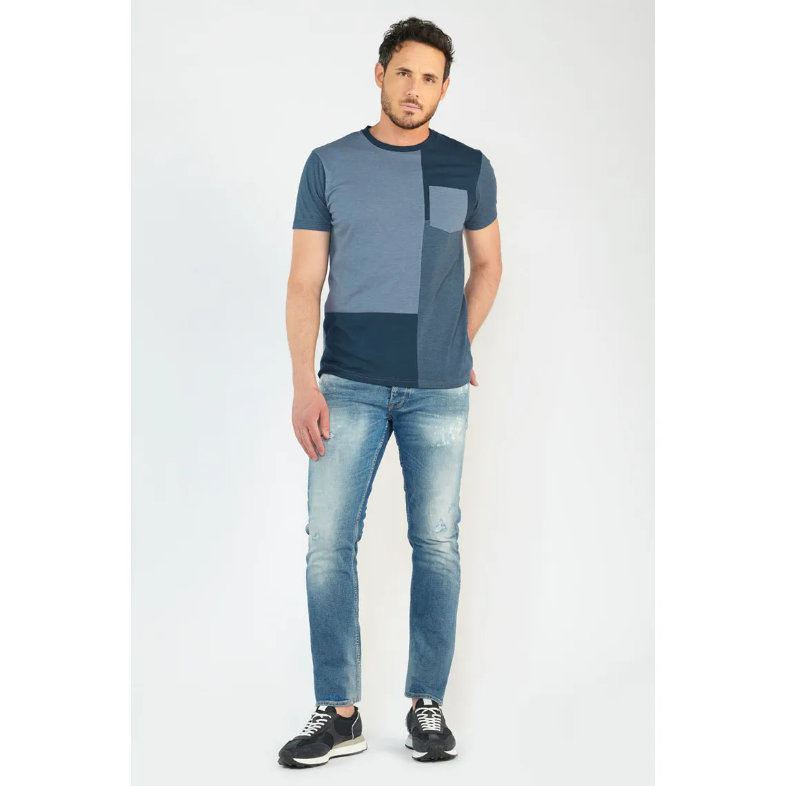 Jeans slim stretch 700/11, longueur 34 bleu Nico Le Temps des Cerises - Jean Homme sur MenCorner