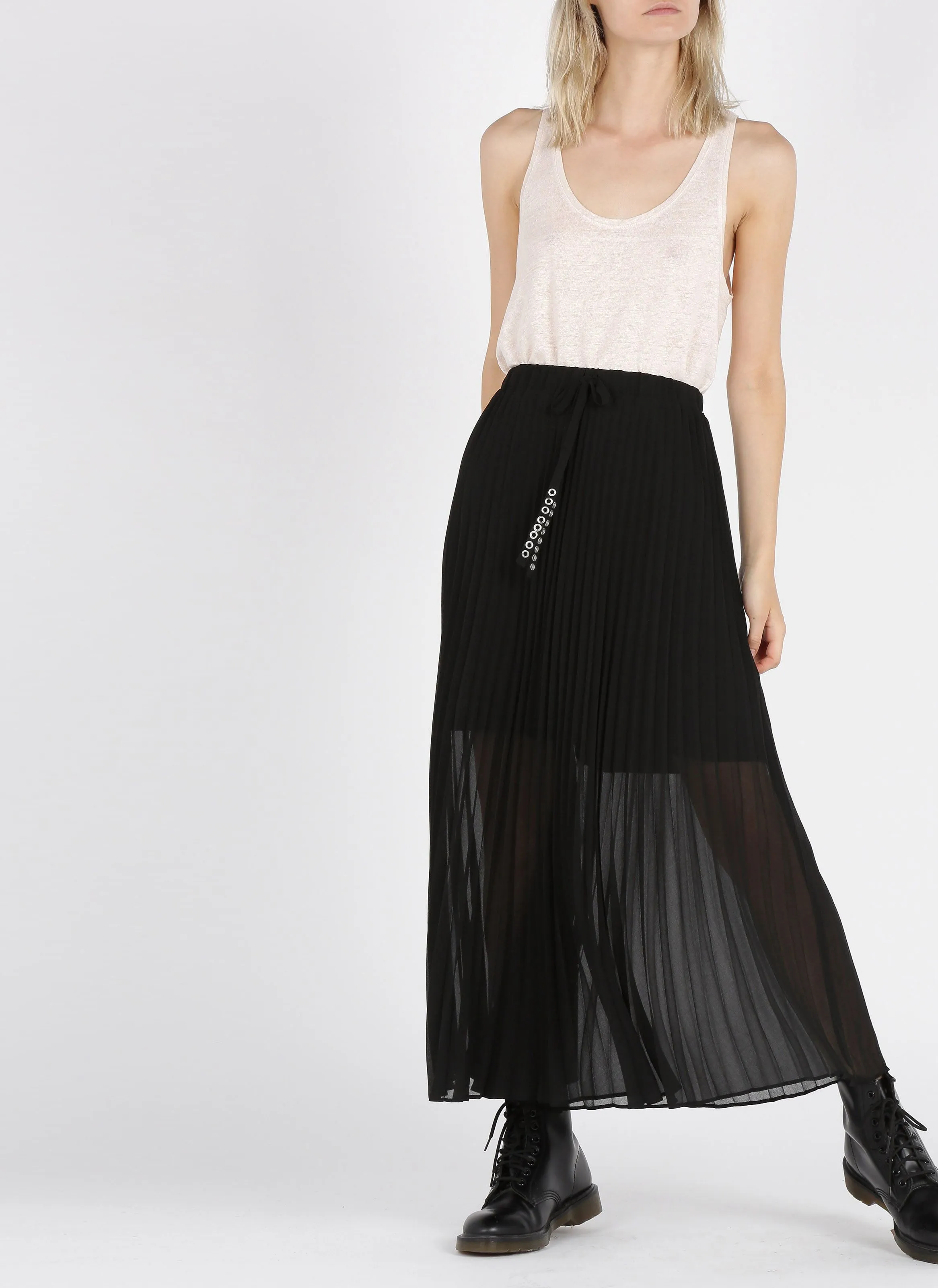 JUPE LONGUE PLISSéE EN CRêPE - IKKS pour FEMME | Printemps