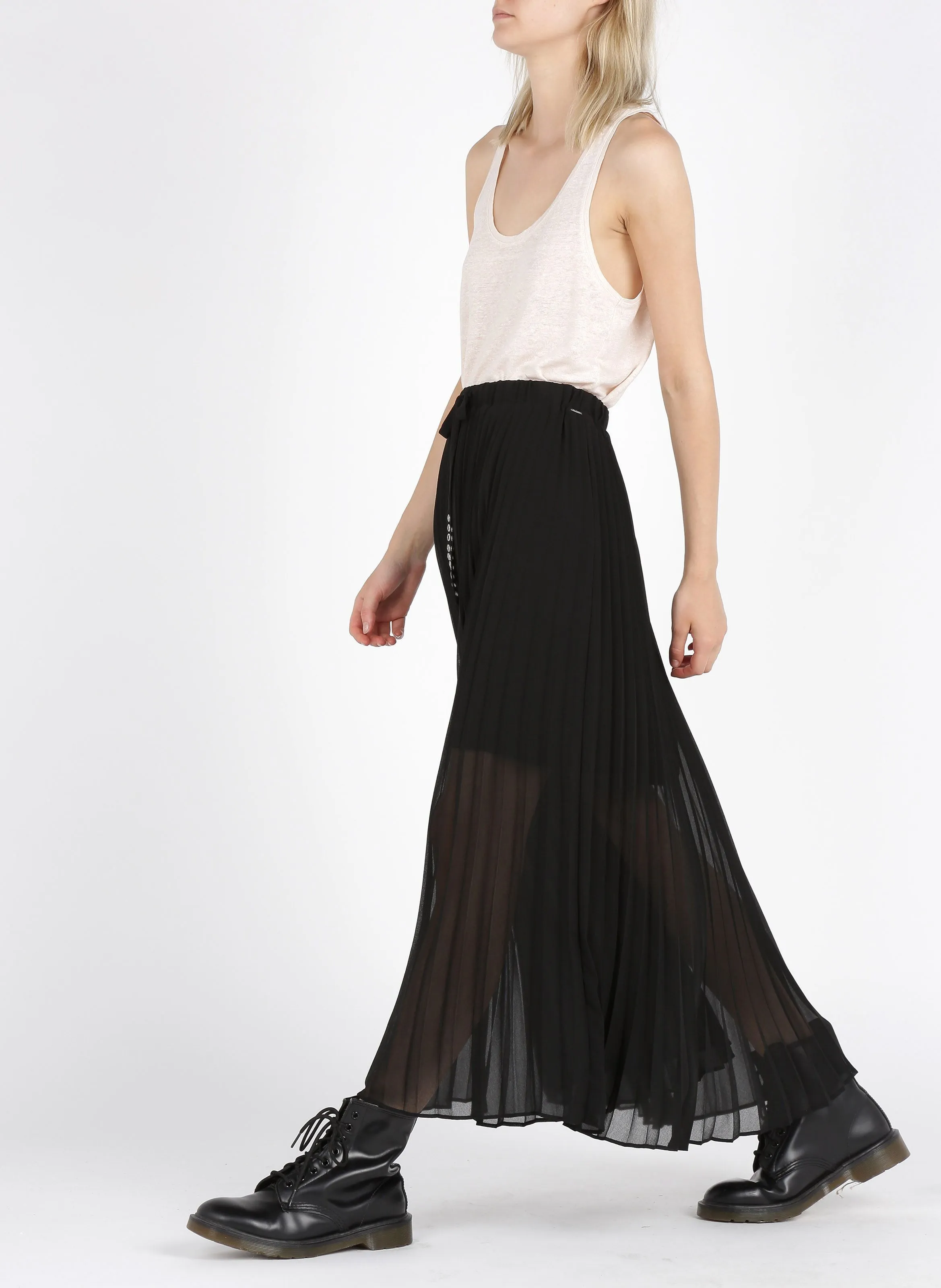 JUPE LONGUE PLISSéE EN CRêPE - IKKS pour FEMME | Printemps