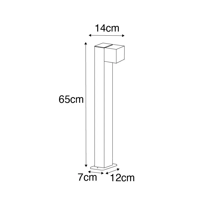 Lampe d'extérieur sur pied industrielle noire 65 cm IP44 - Baleno