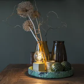 Lampe de table carrée moderne en bois naturel - Bloc