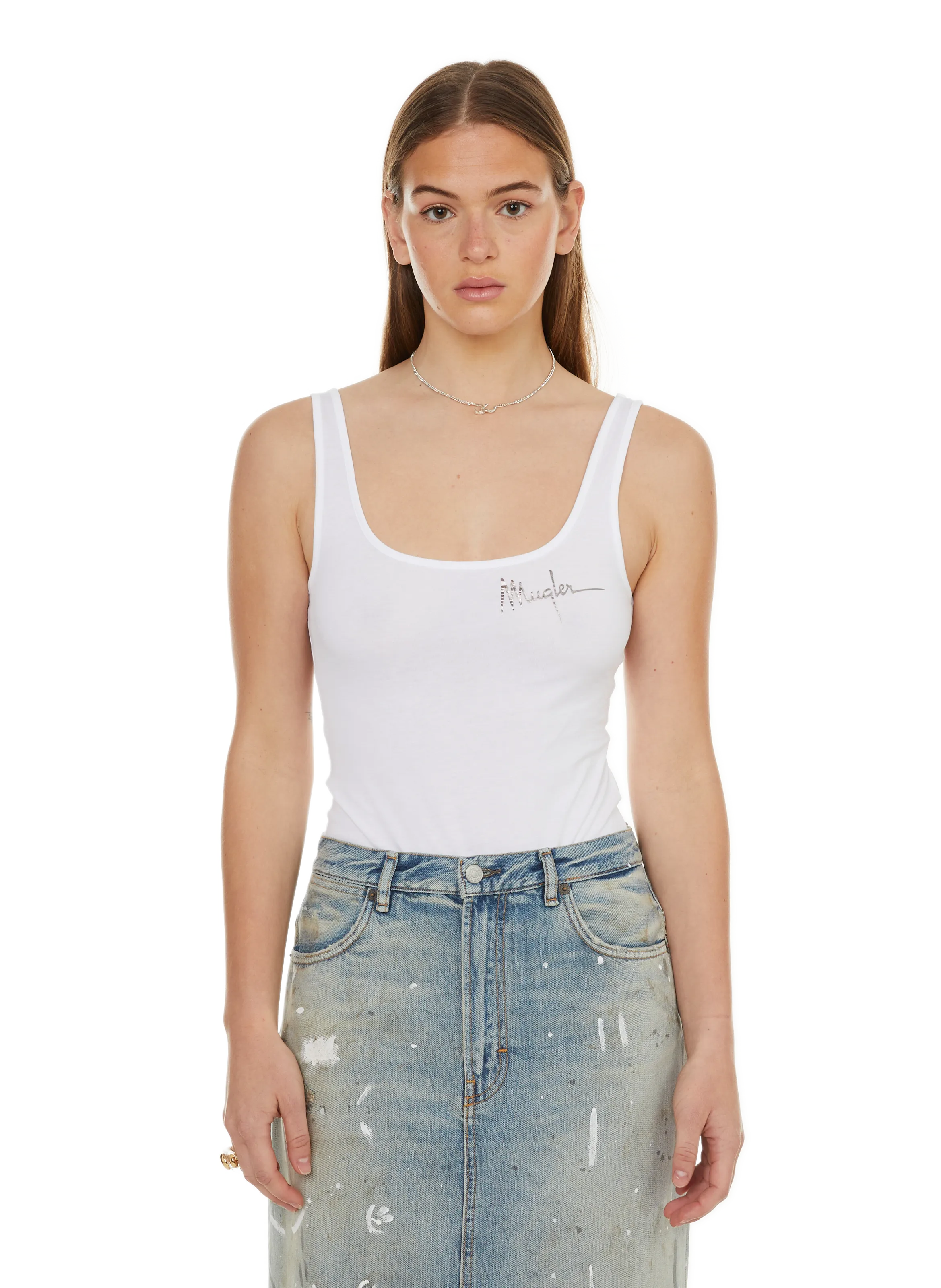 MUGLER  Body à logo - Blanc