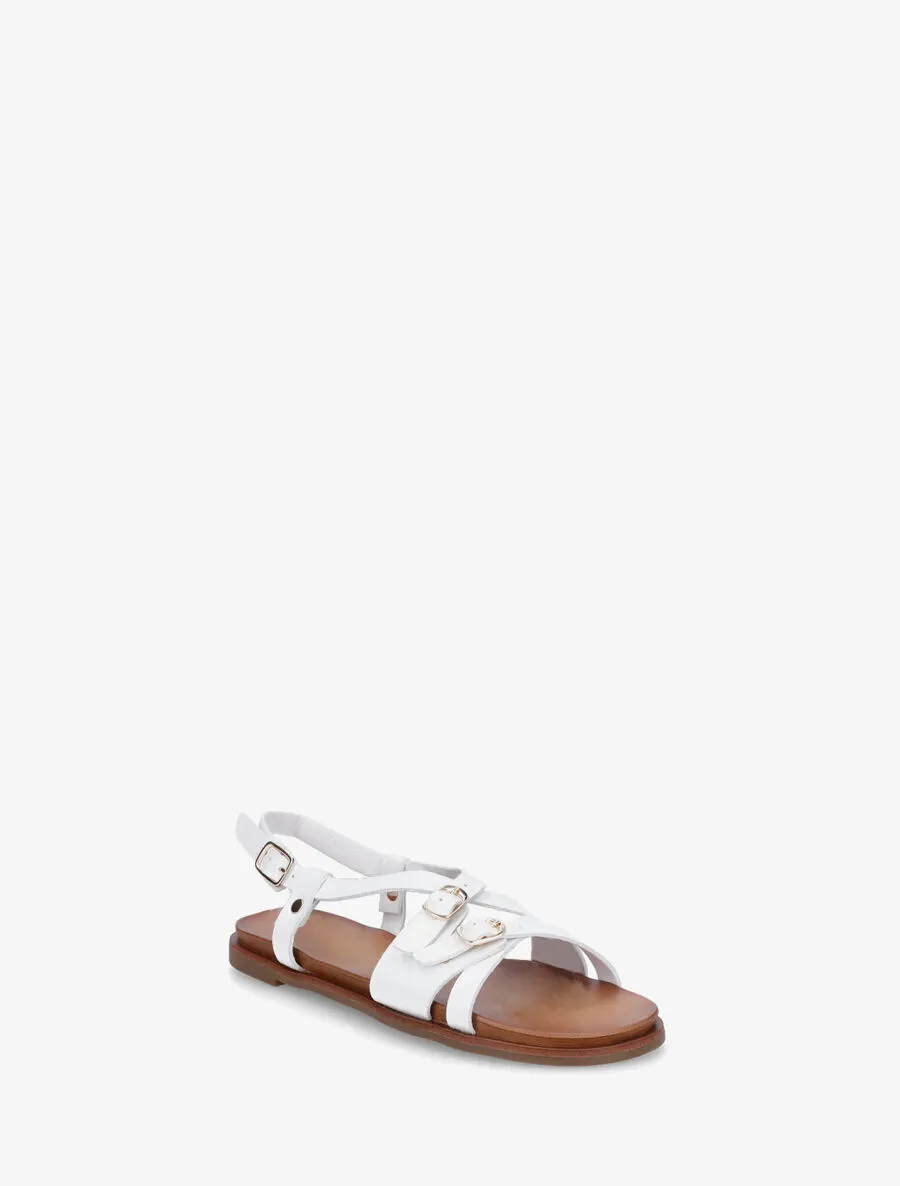 Nu-pieds brides à boucles croisées - Blanc