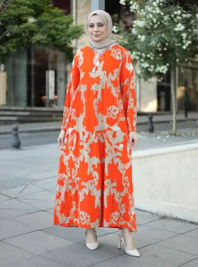 Orange - Modest Dress