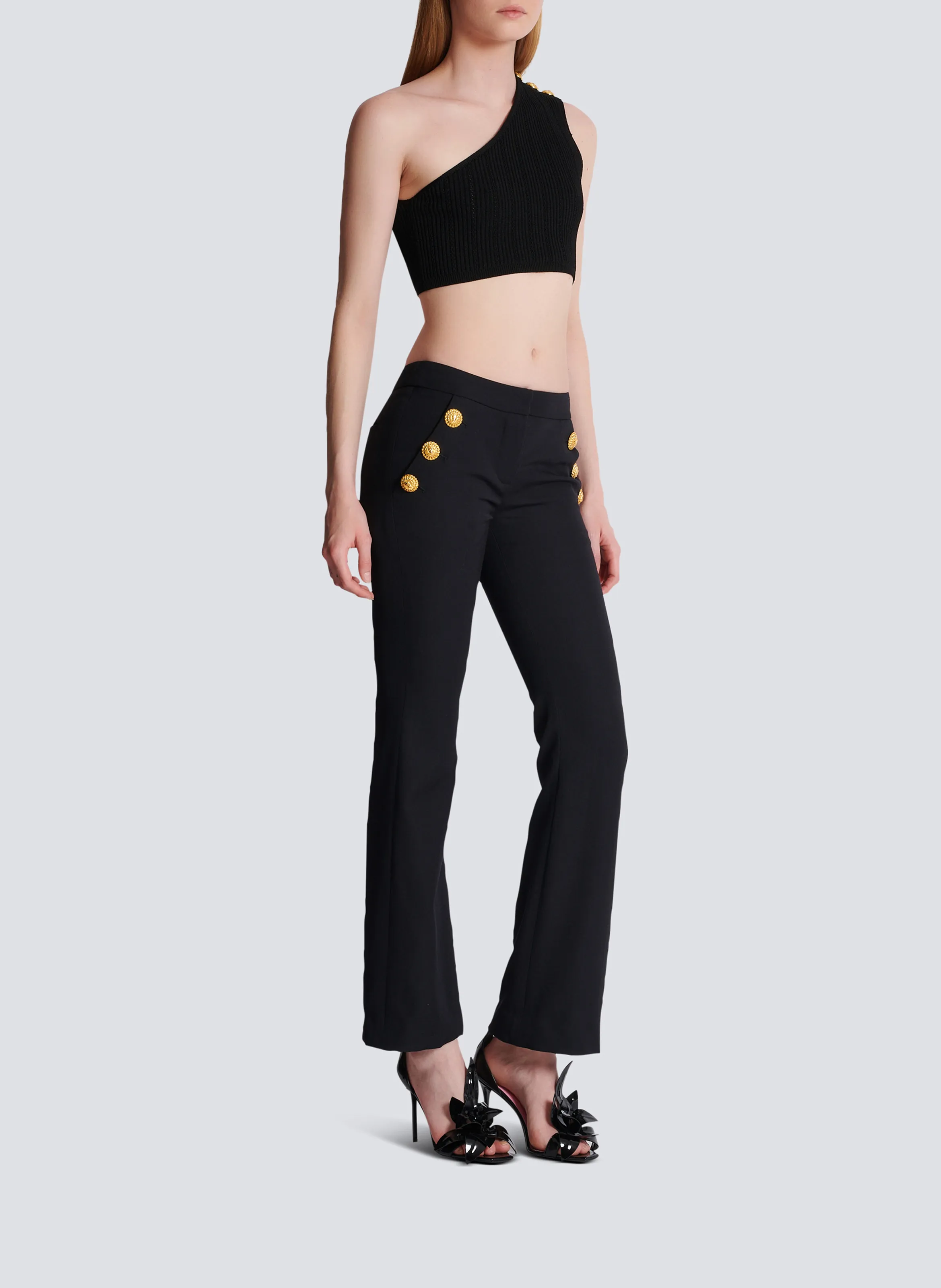 PANTALON FLARE à BOUTONS - BALMAIN pour FEMME | Printemps