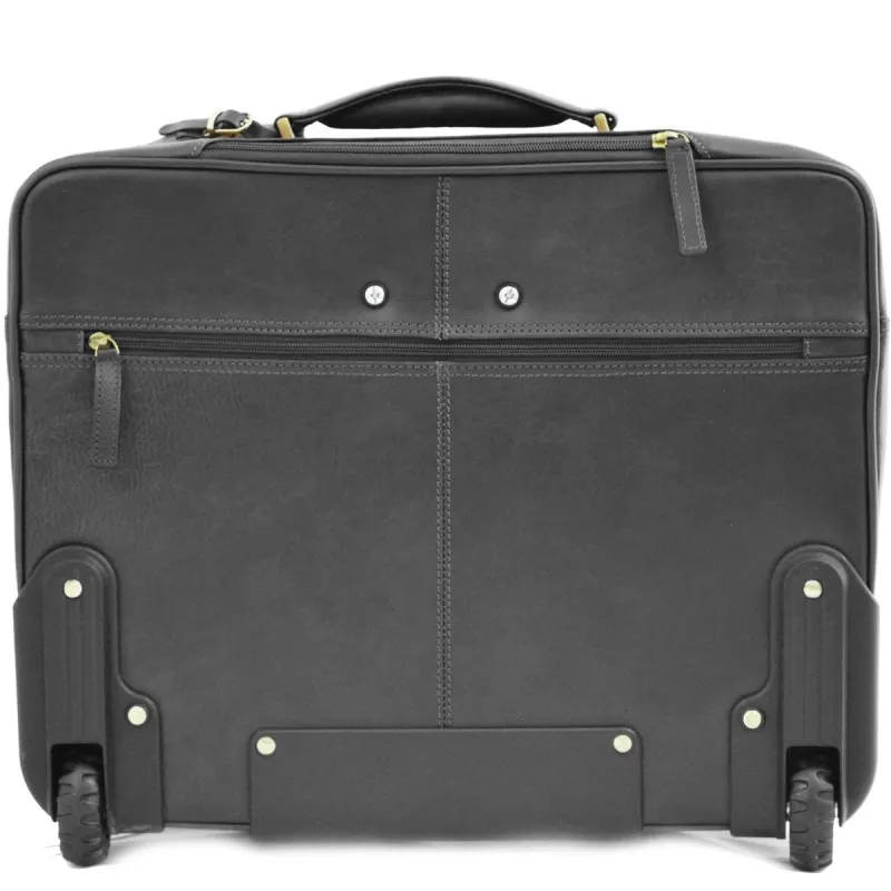 Pilot case business en cuir 17" noir | Planetebag.com