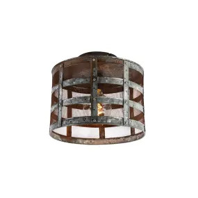 Plafonnier industriel 31cm couleur rouille - Tub