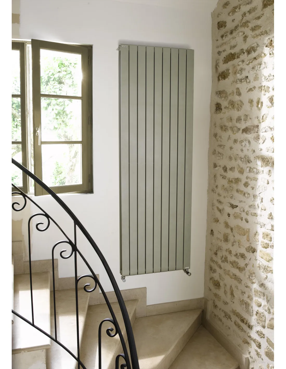 Radiateur eau chaude Fassane vertical double Blanc RAL 9016 2508W horizontal 1800 mm / L 888 mm Acova HXD-180-088