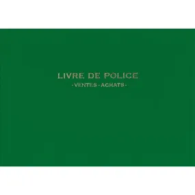 Registre Livre de police pour Bijoutiers - Ventes/achats - 21X30 200 P.- vert