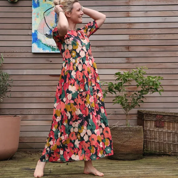Robe Camille - viscose bouquet coraillé