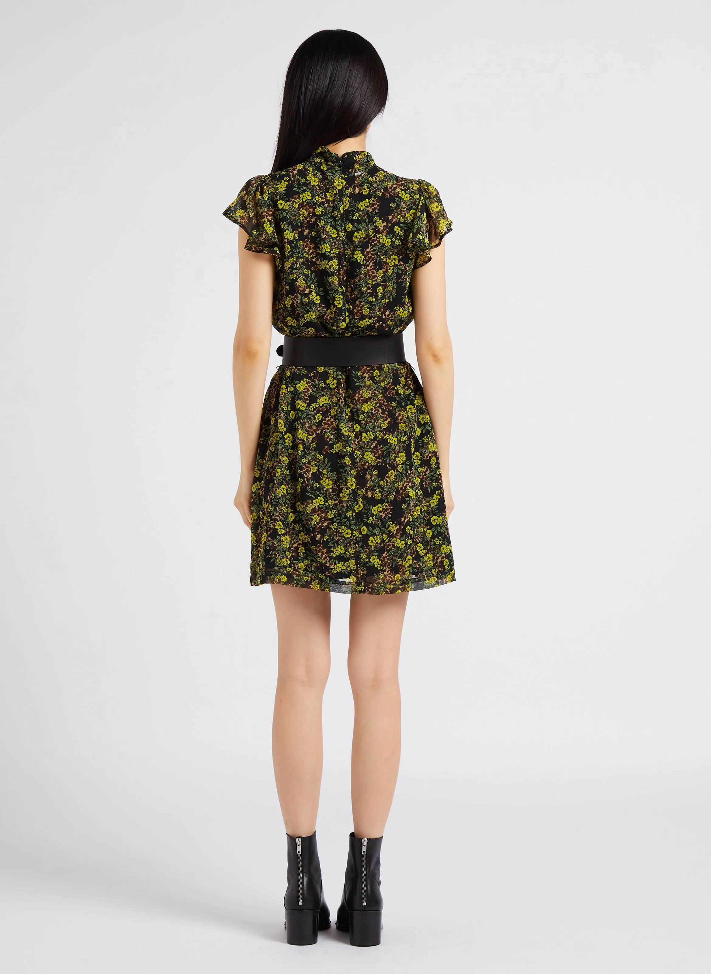 ROBE COURTE COL MONTANT IMPRIMé FLEURI - IKKS pour FEMME | Printemps