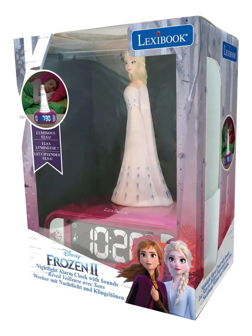 Réveil Avec Veilleuse En 3d Design Reine Des Neiges Elsa Et Effets Sonores - N/A