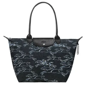 Sac cabas L porté épaule Longchamp Le Pliage Denim L1899HEL