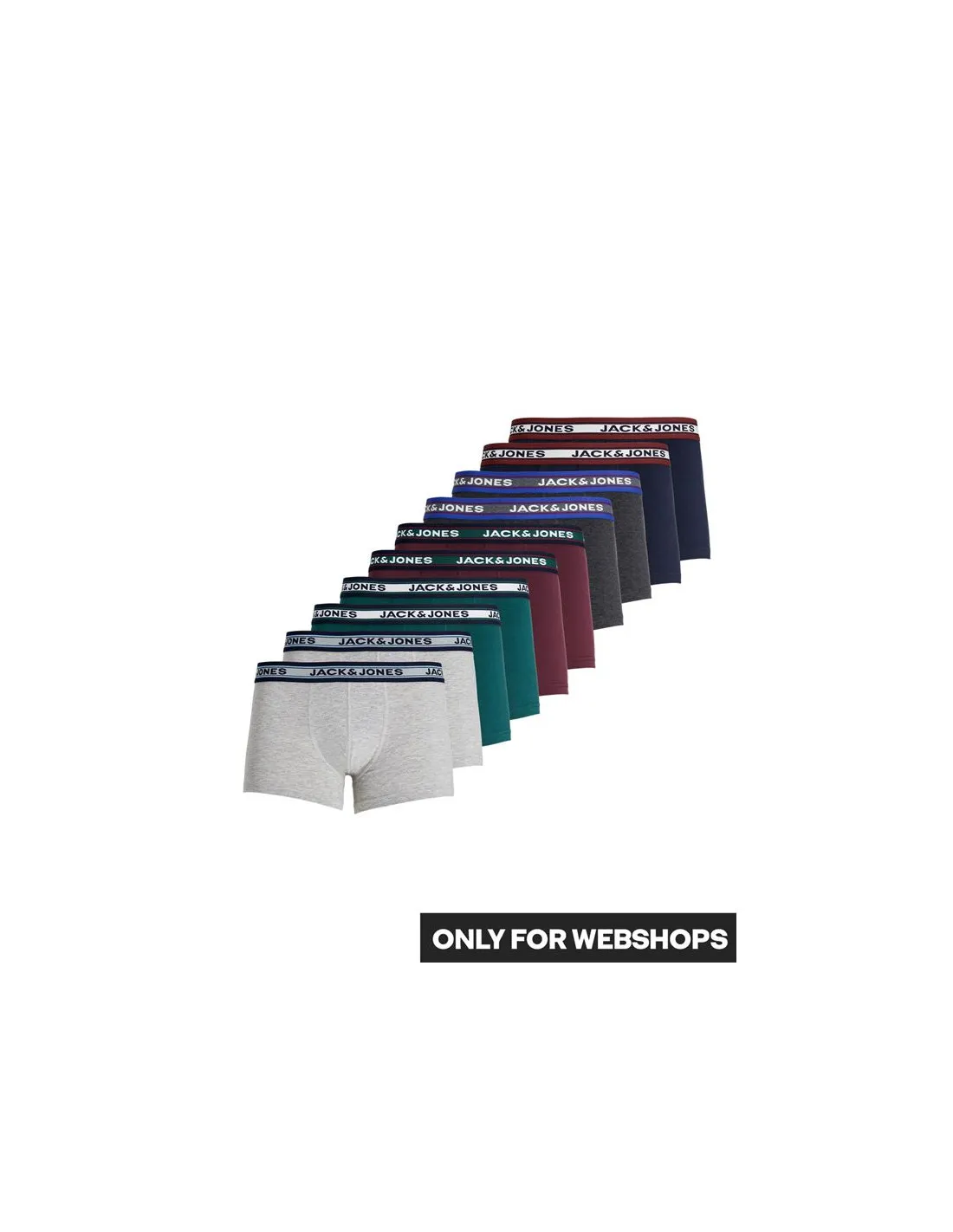 Slip Jack and Jones Jacsolid 10 Packs Gris foncé Mélange Homme