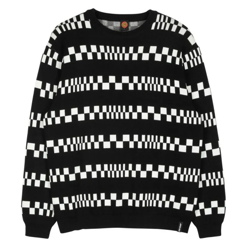 Sweat Santa Cruz Check Stripe Knit - Black White