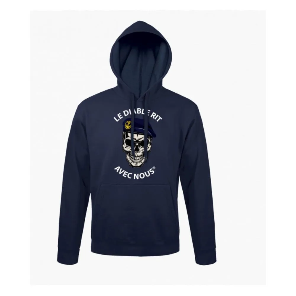 SWEAT-SHIRT LE DIABLE RIT AVEC NOUS TDM ARMY DESIGN BLEU
