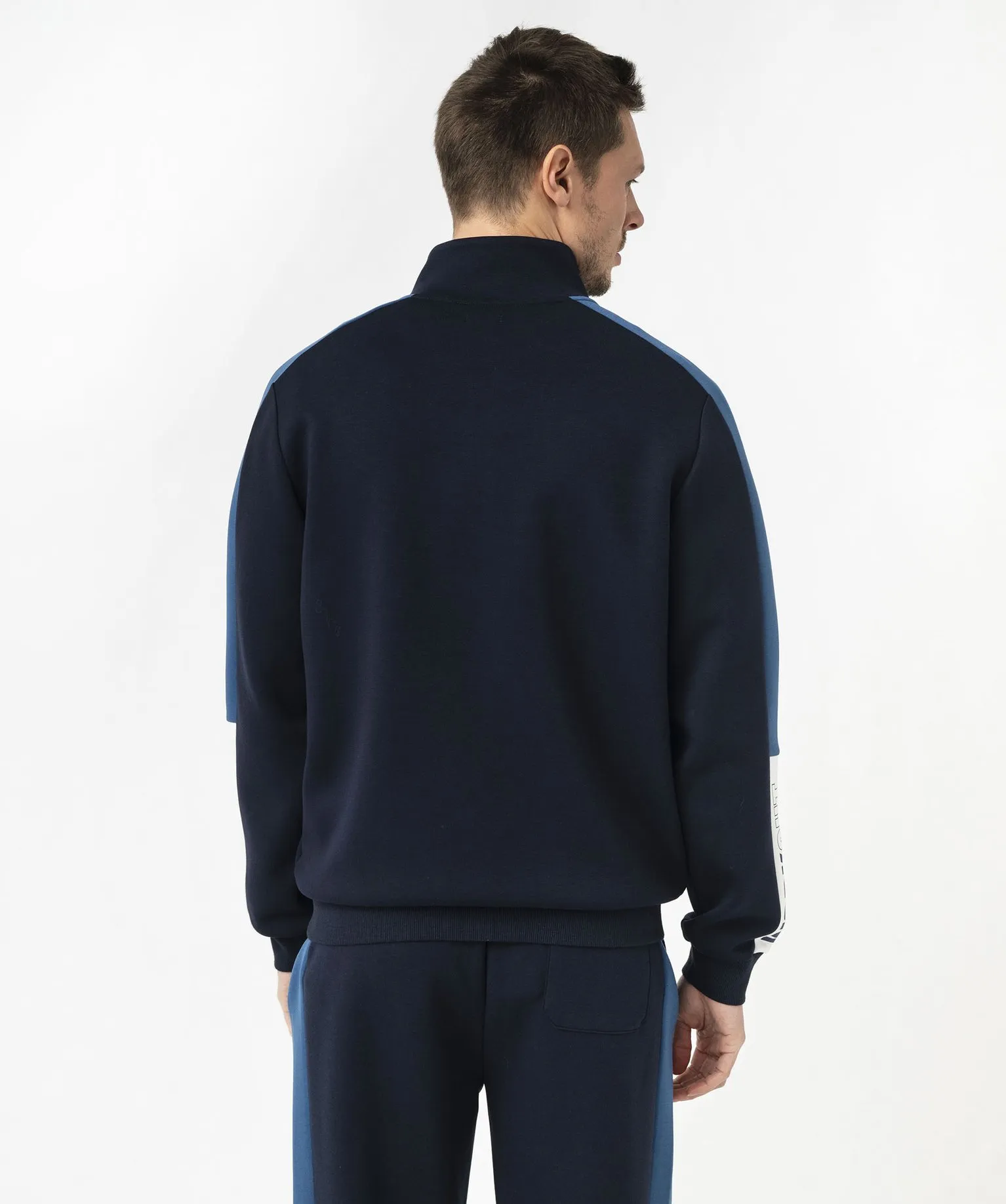 Sweat zippé à col montant spécial sport homme bleu fonce