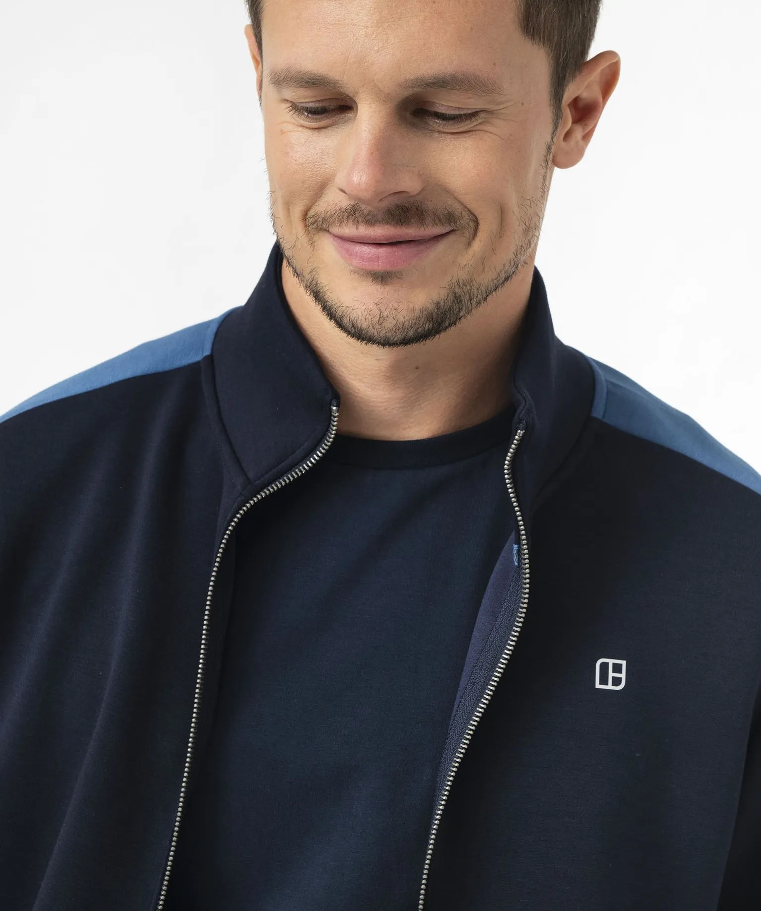 Sweat zippé à col montant spécial sport homme bleu fonce