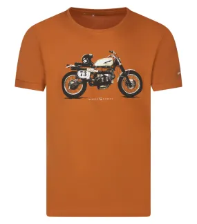 T-shirt Benson & Cherry coton avec manches courtes et col rond  brique