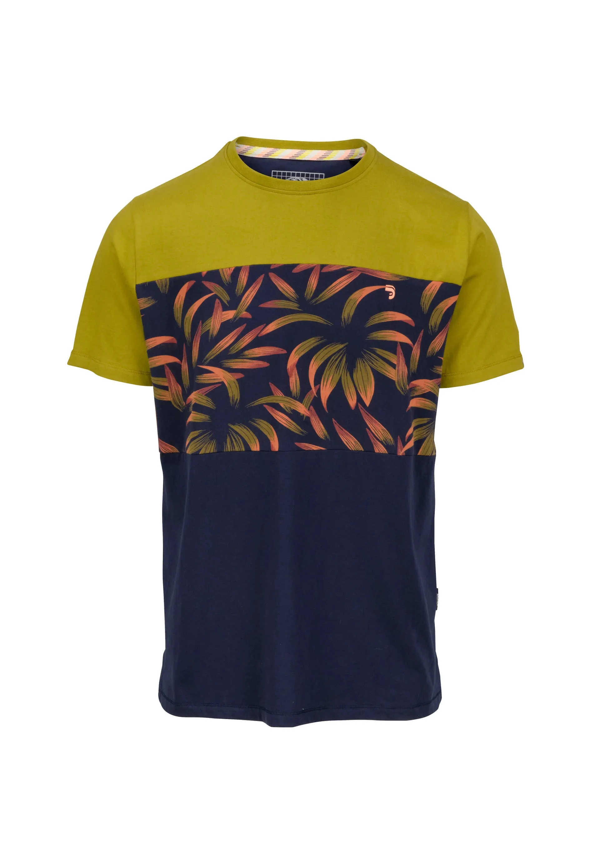 T-Shirt homme kaki et grandes feuilles