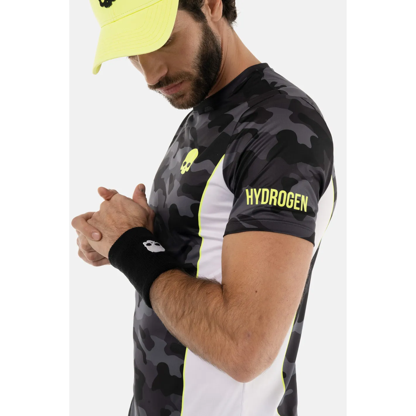 T-Shirt HYDROGEN Homme CAMO TECH  Gris / Blanc / Jaune 2024