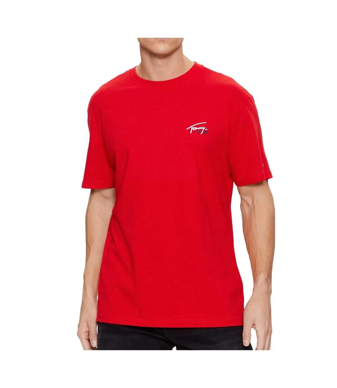 T-shirt Rouge Homme Tommy Hilfiger Small Flag