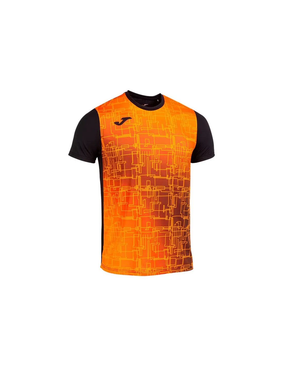 T-shirt Running Homme Manches courtes de Elite VIII Noir Orange